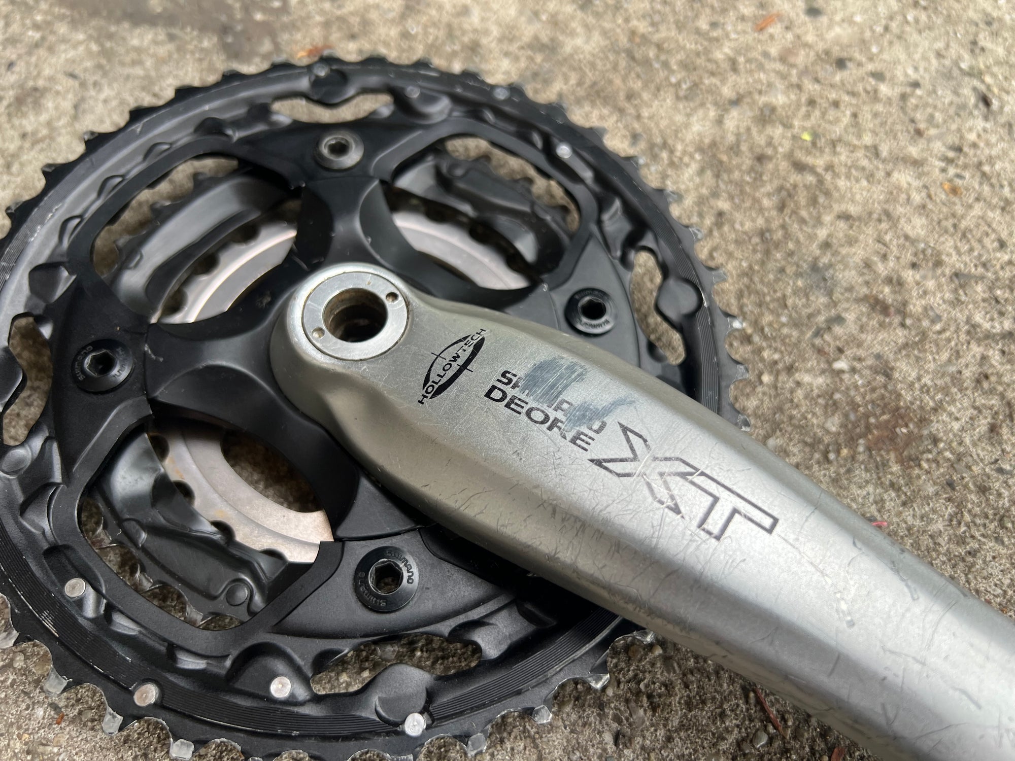 Shimano Deore XT FC-M752 Crankset Octalink 175mm Vintage MTB Silver 24-32-42 Triple