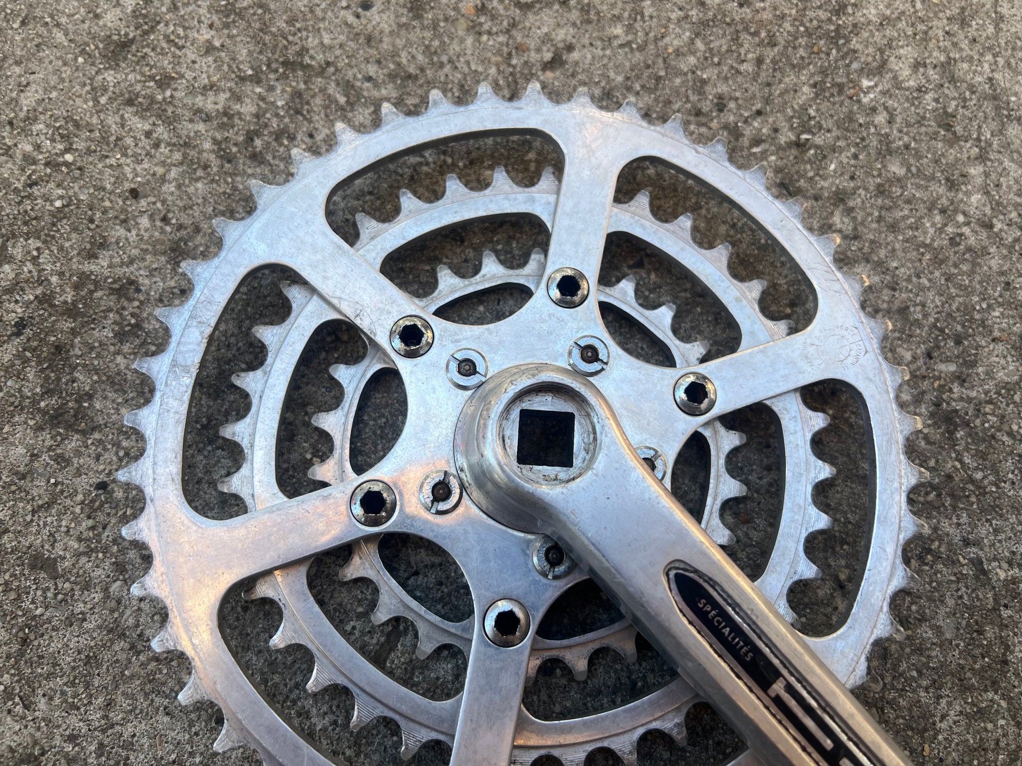 TA Specialites Triple 170mm 26-36-46 Touring Vintage Black Logo Crankset