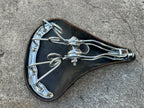 NICE Brooks B72 Black Leather Saddle 4 Rail Vintage Cruiser Bike Vintage Chrome England