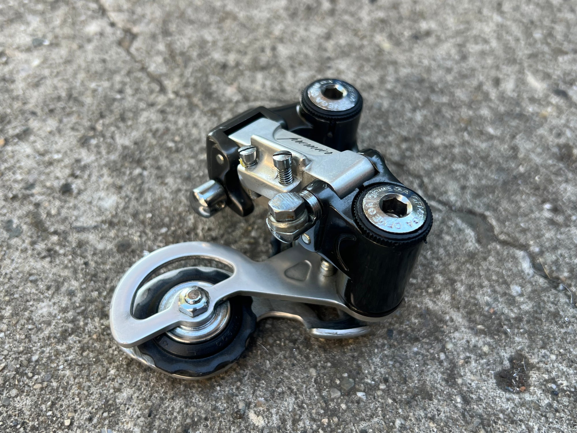 Ofmega Premier Vintage Short Cage Rear Derailleur Bianchi Gray Silver 5/6/7 Speed Road Bike