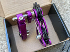 Purple Anodized CNC Chain Tensioner Single Speed Dual Pulley Tanke Bike-Bicycle Bin
