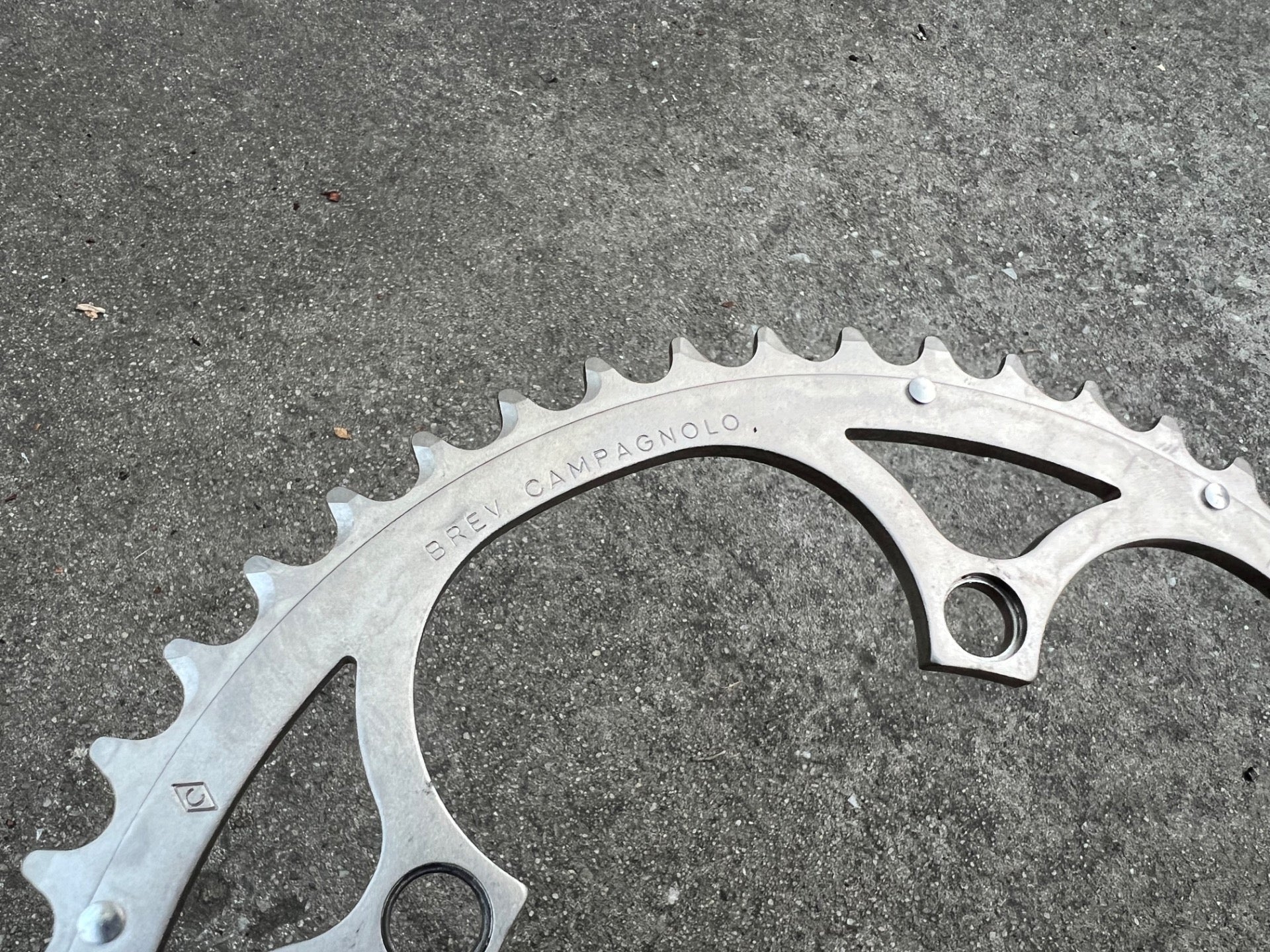 NOS NEW Campagnolo 53T Tooth 135BCD 10 Speed Chainring EPS Silver Gray Big Ring  - Image 3