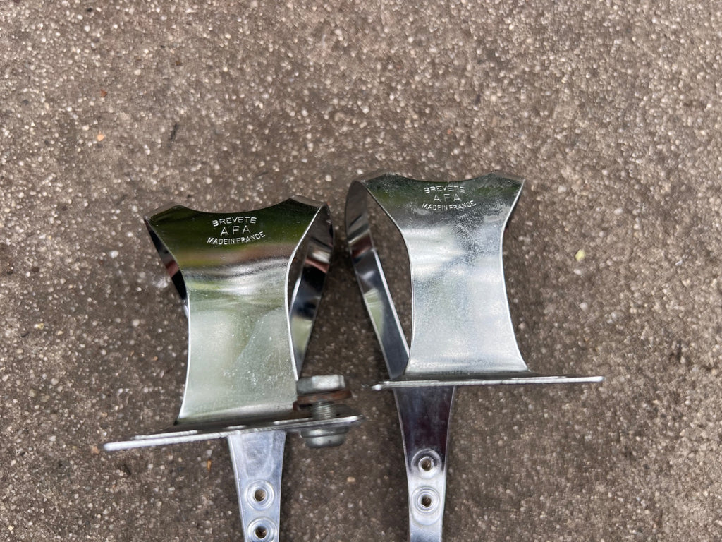 Used Christophe Toe Clips Size Large L Vintage Chrome Eroica Retro Road Touring Bike-Bicycle Bin