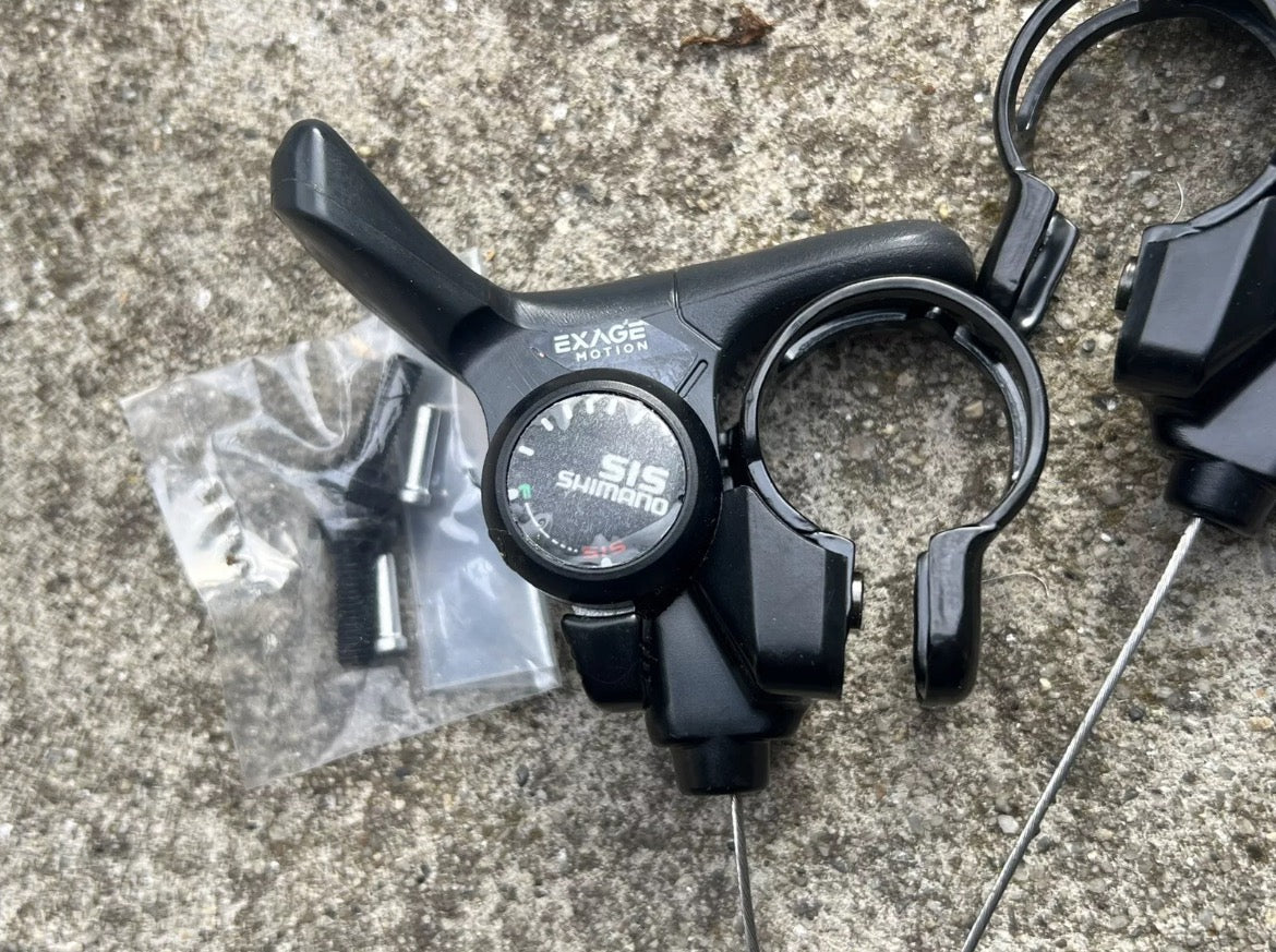 NOS Shimano Exage SL-A250 Thumb Shifter Set SIS 3x6 Speed MTB Levers Vintage - Image 3