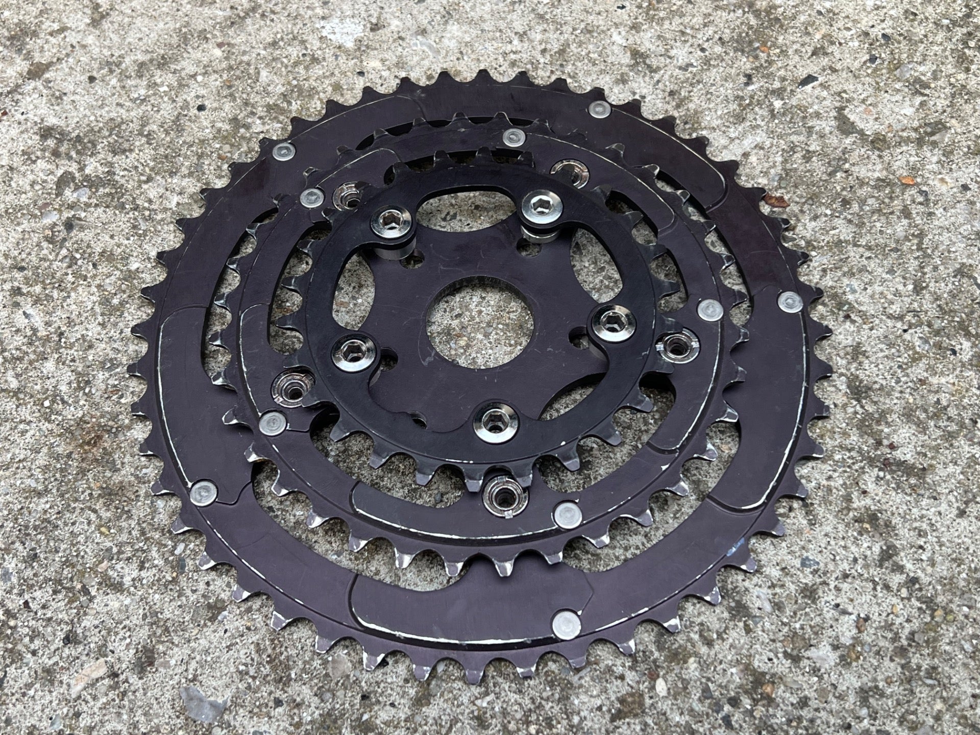 Cook Bros Racing CQP Spider & Chainring Set 48-36-26 110/74/58 BCD Vintage MTB  - Image 3