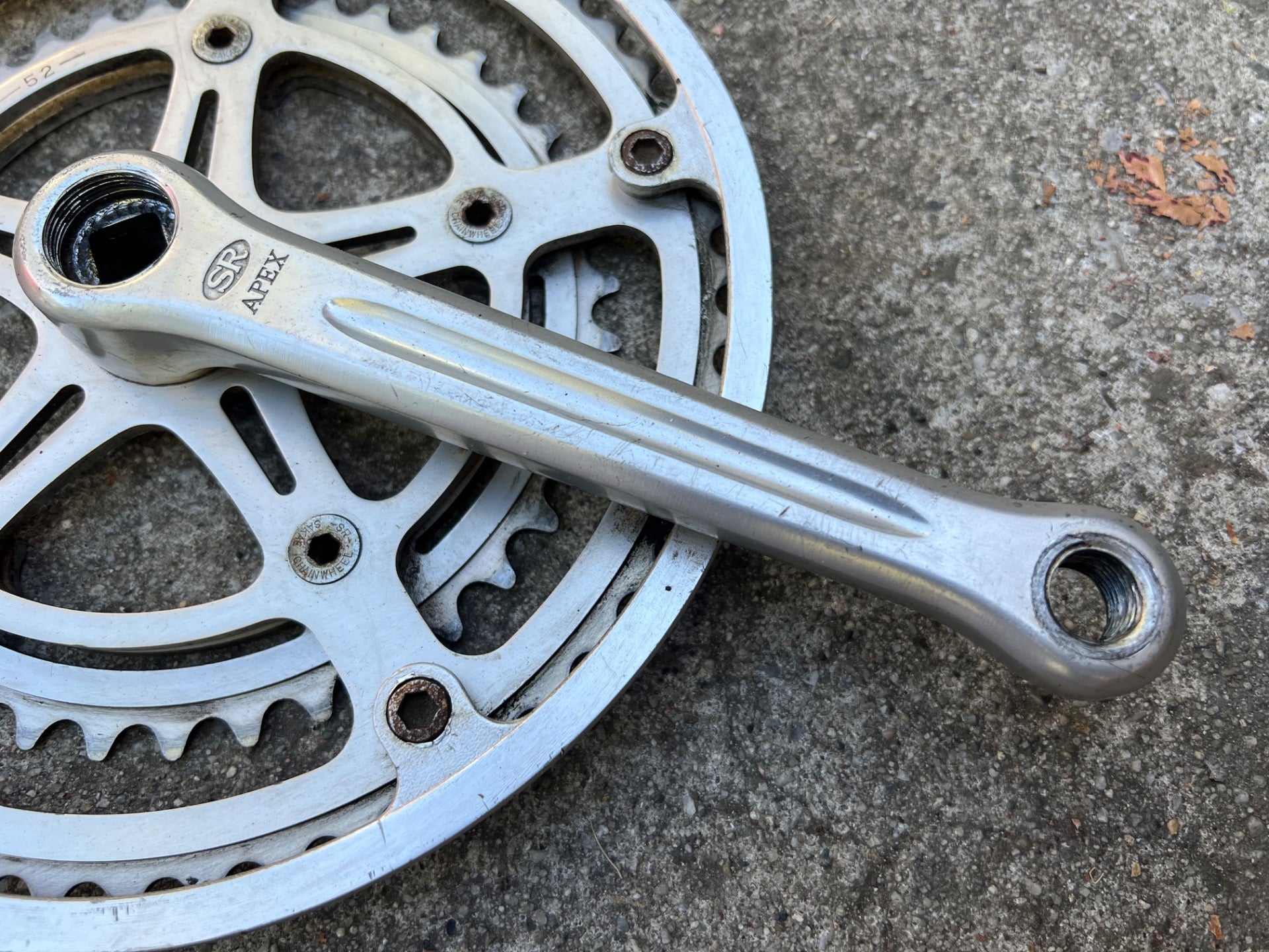 SR Apex 165mm Drive Side Right Crank Arm Vintage Road Touring Bike 40/52 Rings  - Image 3