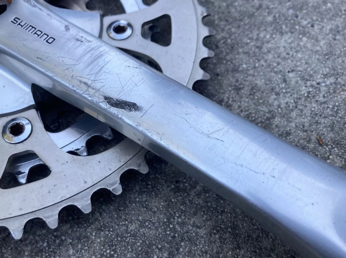Shimano Deore XT FC-M730 Crankset 175mm 48-36-24 Vintage Silver Retro Triple - Image 8