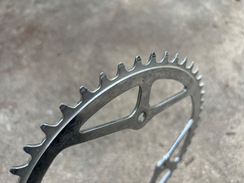 Takagi 112 BCD 50T 3 Bolt Steel Chainring 5 Speed Vintage Chrome Road Touring  - Image 3