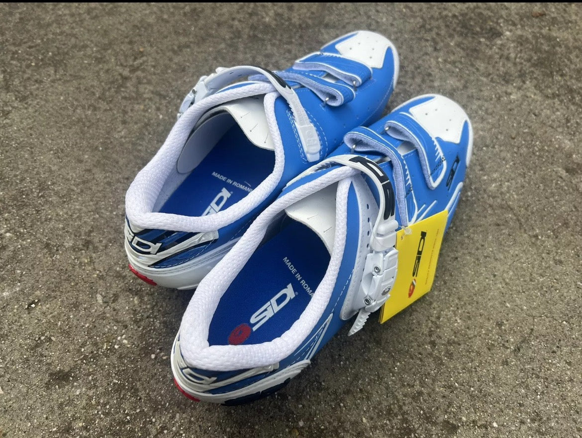 NEW SIDI Cycling Shoes Size 48 EU 13 US Blue White Road Bike Racing Clipless - Image 3