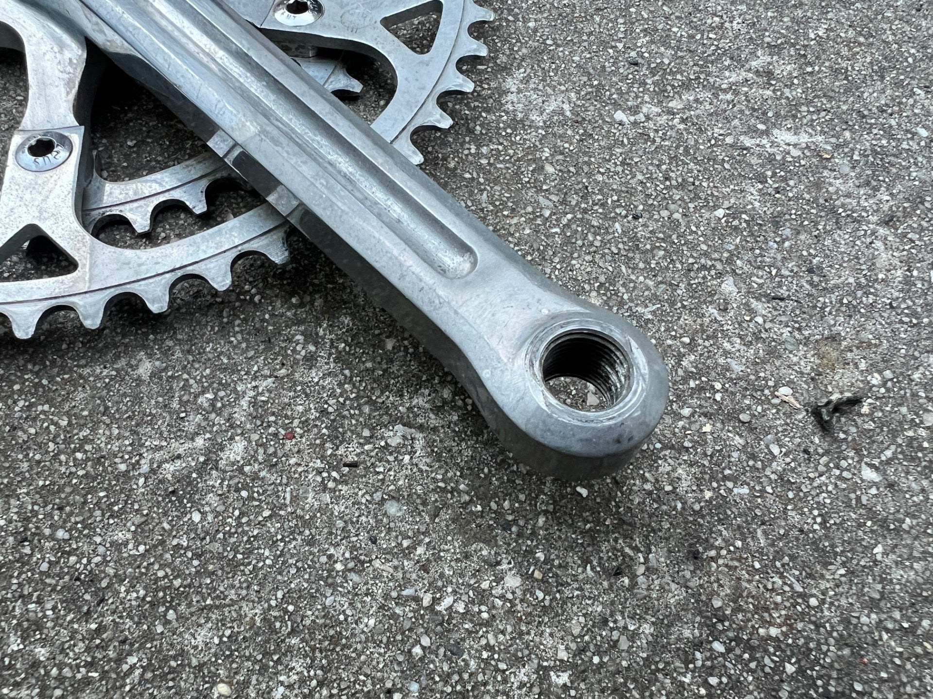 Zeus Crankset 38/52T 170mm Vintage Road Bike Silver Square Taper Double  - Image 11