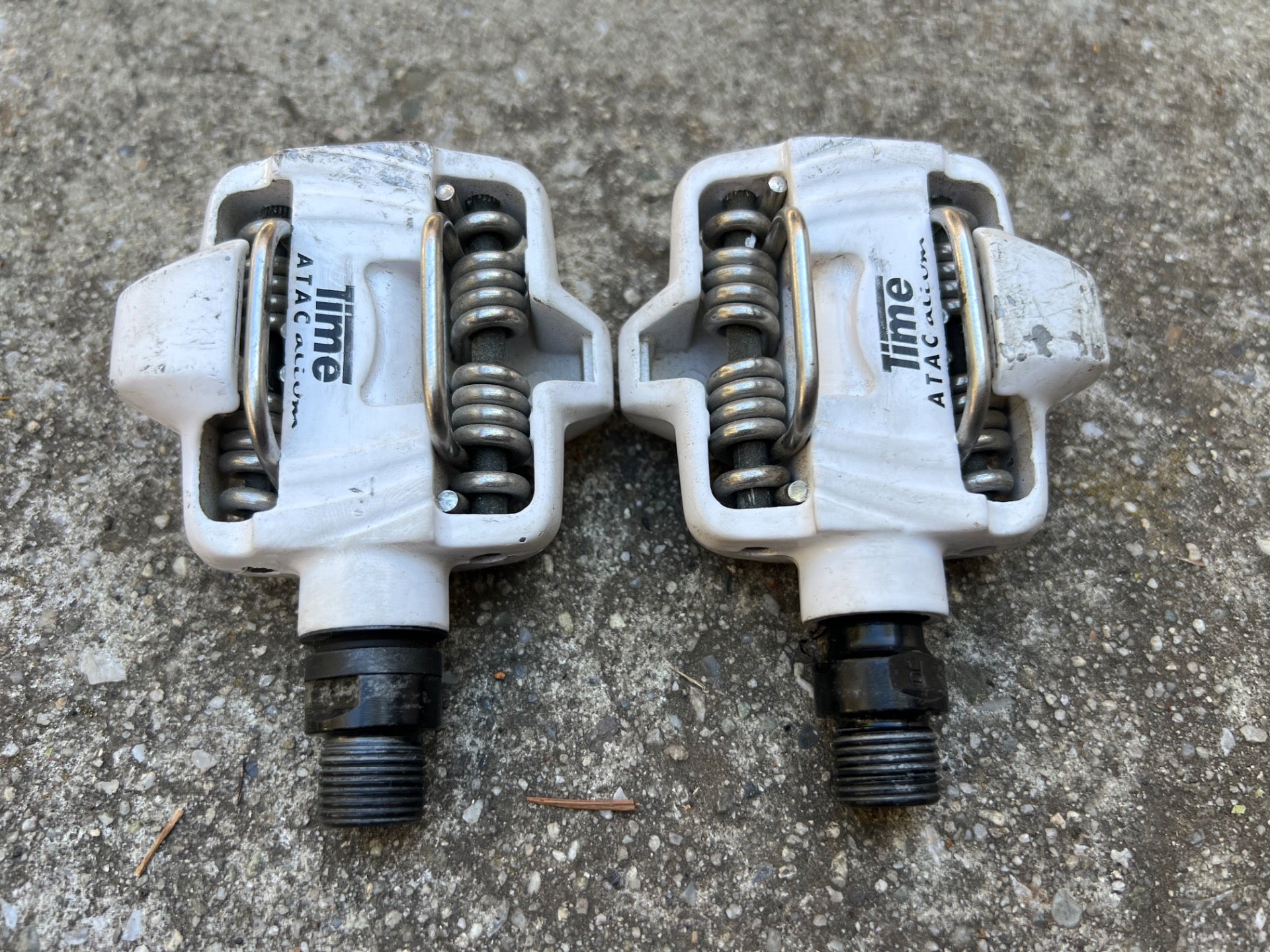 TIME ATAC Alium Pedals White Vintage MTB Retro Gravel Clipless Racing  - Image 3
