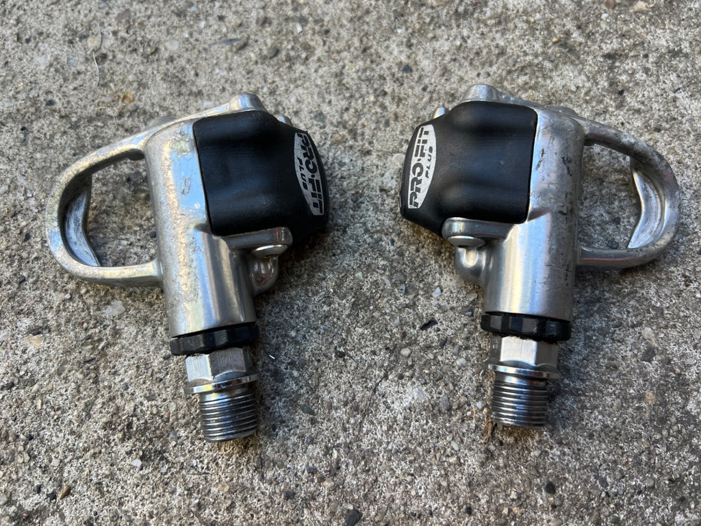 Used Campagnolo Chorus Clipless Pedals Pro Fit Vintage Road Gravel Gray Campy-Bicycle Bin