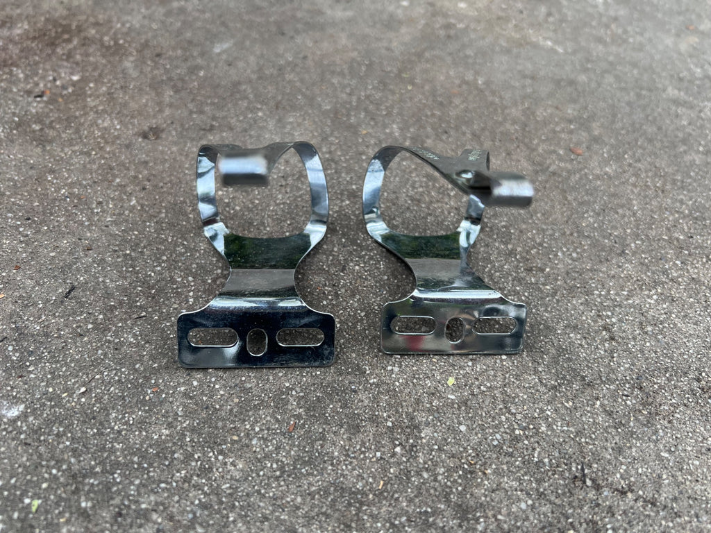 Used Christophe Toe Clips Size Medium Chrome Steel Vintage Road Bike Eroica Touring-Bicycle Bin