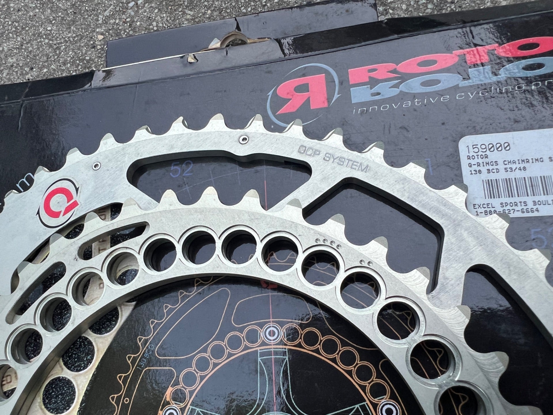 NEW Rotor Q Rings 53/40T 130 BCD Chainring Set Double Road Bike Oval Rings Gold  - Image 3