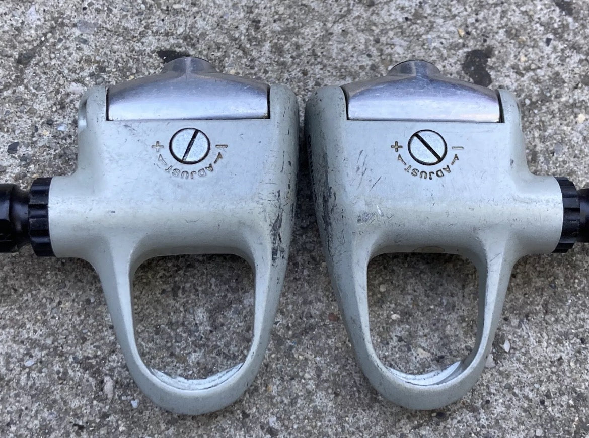 Shimano Look PD-1056 Clipless Pedals Vintage Road Bike Retro Gray Steel France - Image 3