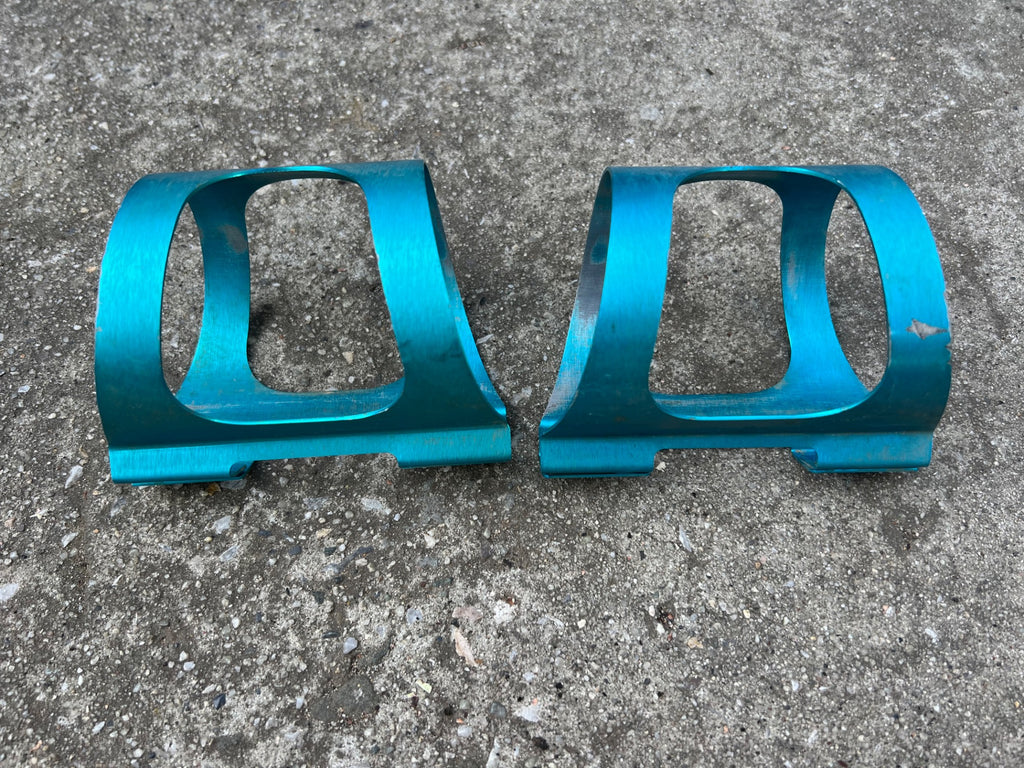 Ringle Bottle H20 Cages Blue Turquoise Anodized Pair 1990s Vintage Retro MTB  - Image 3
