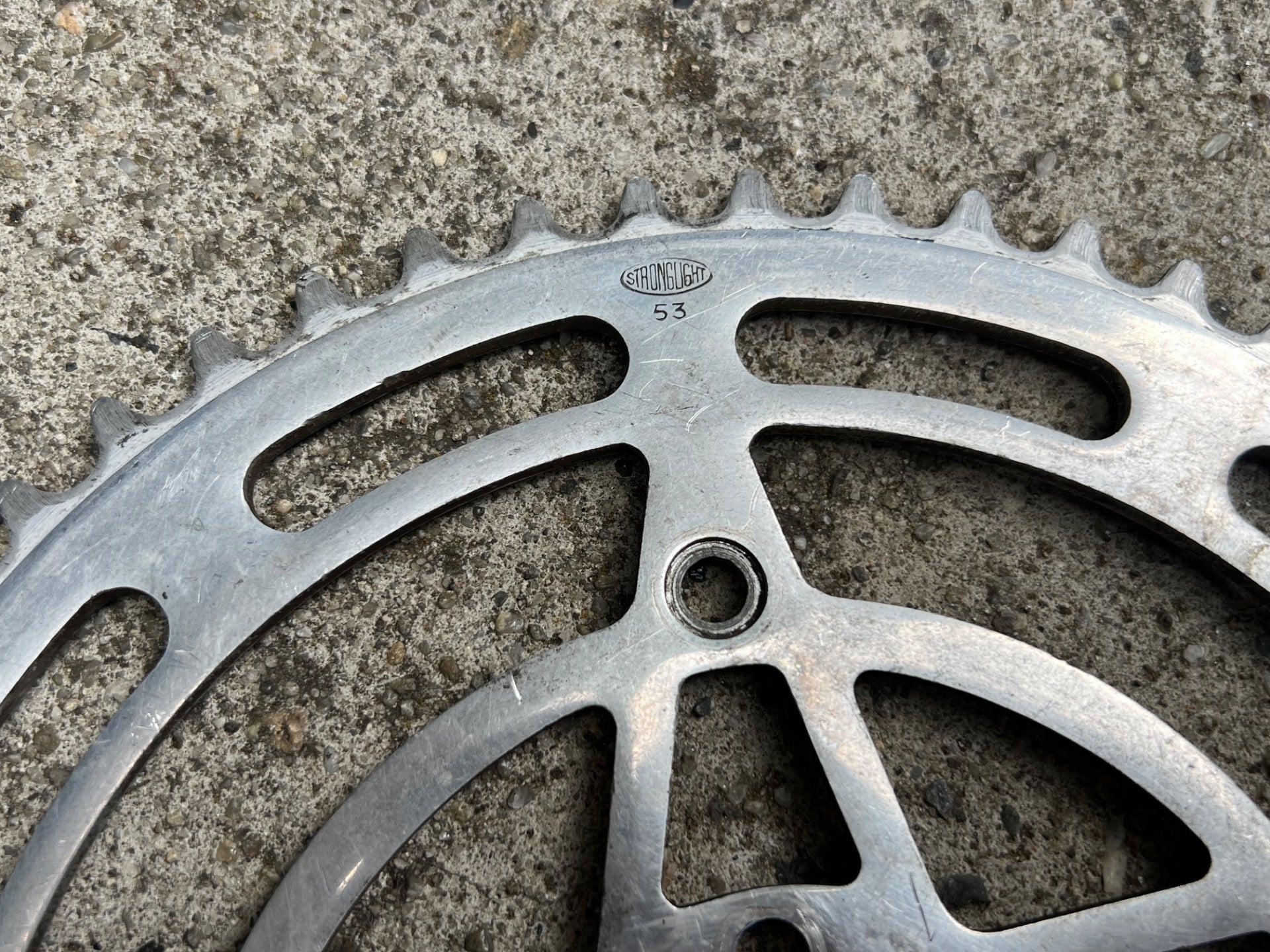 Stronglight 46/53T Chainring Set Vintage Aluminum 122/50.4 BCD Touring Retro  - Image 3