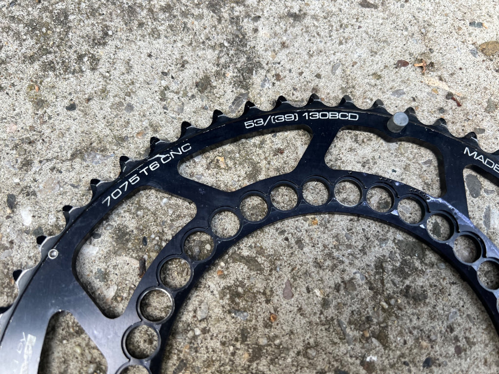 Rotor Q Rings 53/39T 130BCD Oval Chainring Set Road Black Racing Aluminum OCP - Image 3