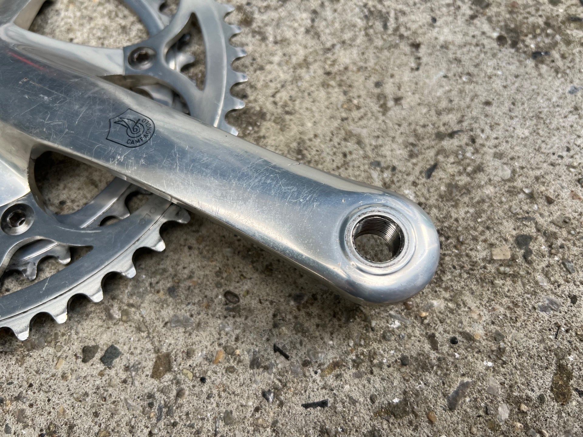 Campagnolo C-Record Crankset 170mm 53/42T Vintage Retro Road Bike Silver Campy - Image 11