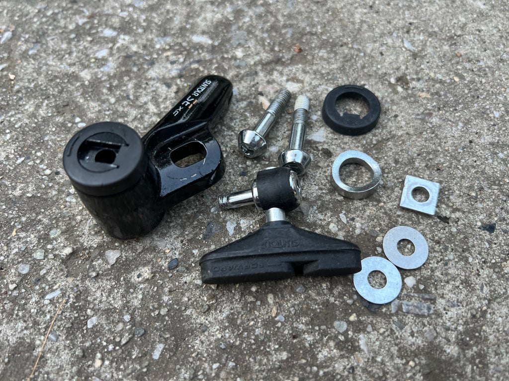 Suntour SE XC Left Brake Arm & Parts Bolts Washers Pad Cantilever Vintage Retro  - Image 3