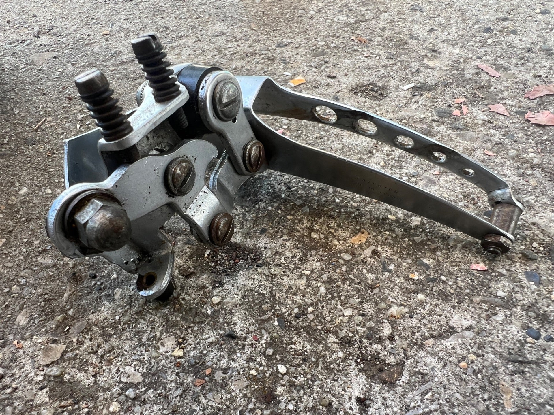 Huret Front Derailleur 28.6mm Bottom Pull Vintage Retro Bike Gray 2x5 Speed  - Image 3