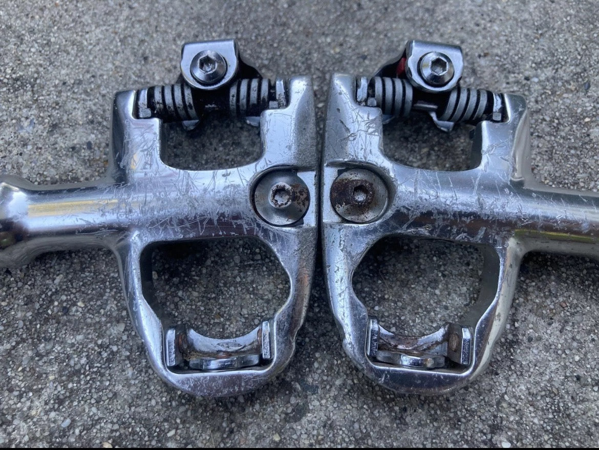 Shimano Dura Ace PD-7700 SPD-R Clipless Pedals Road Bike Vintage Silver Gray - Image 3