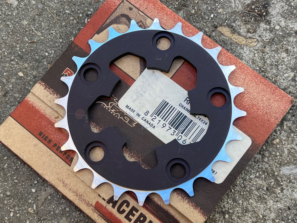NOS Raceface 74 BCD 24T 5 Bolt Chainring Granny Small Vintage Retro MTB Black  - Image 3
