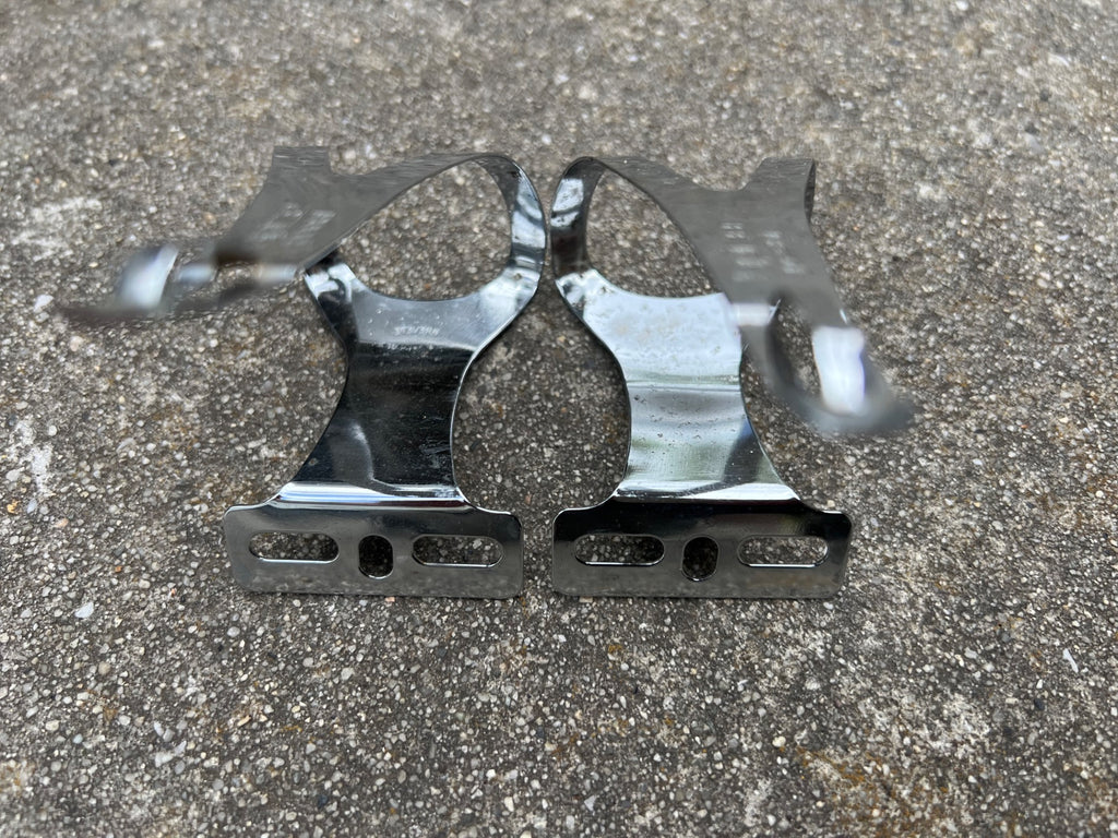 Used Lapize Special Size Large L Toe Clips Vintage Retro Chrome Road Touring Bike-Bicycle Bin