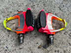 Used Look Carbon ARC PP76 Clipless Pedals Pink Orange Rainbow Neon Sunset Gatorfade-Bicycle Bin