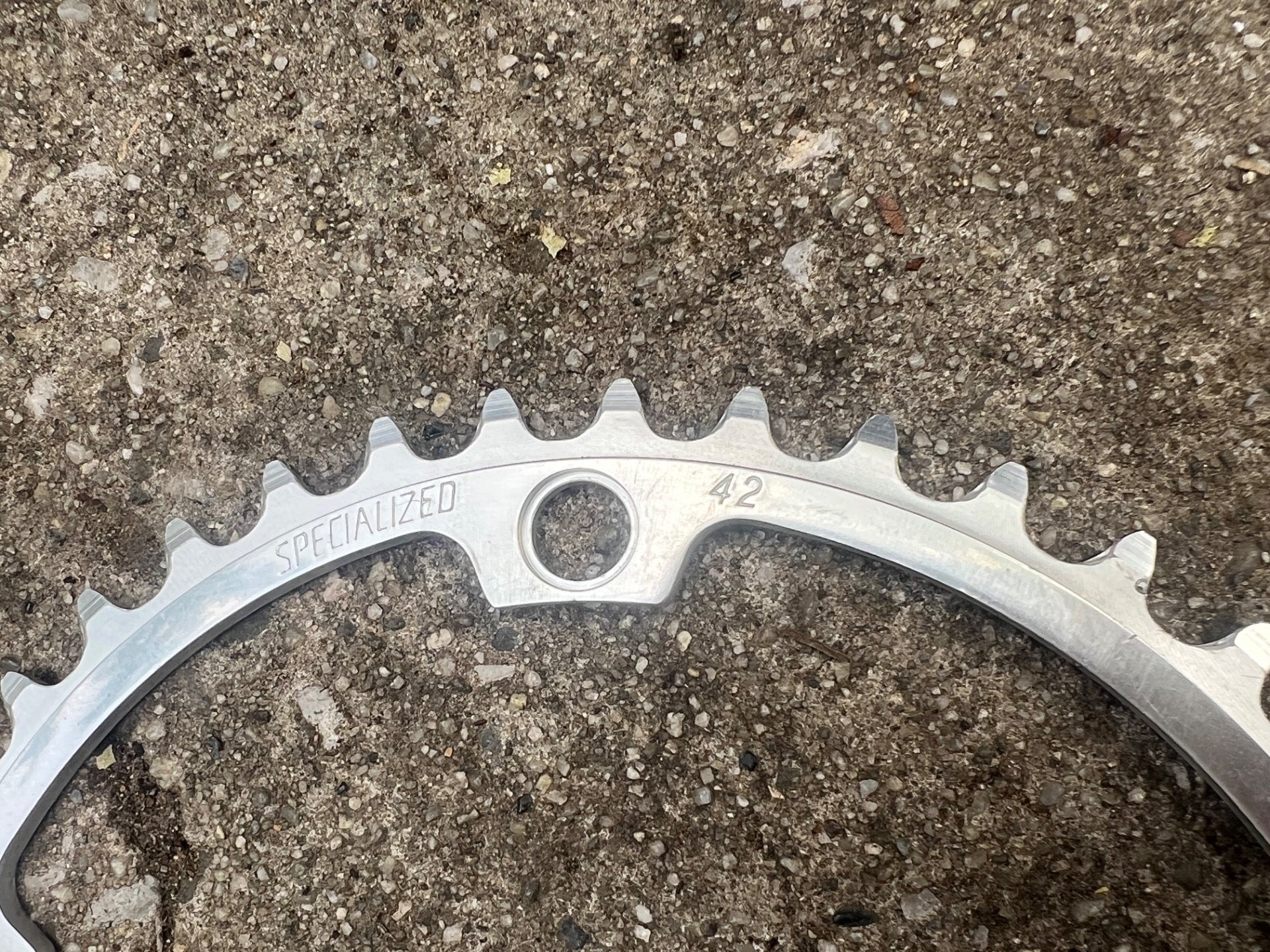 VGC Specialized 144 BCD 42T Chainring Silver Road Vintage Retro Track 5 Bolt  - Image 3
