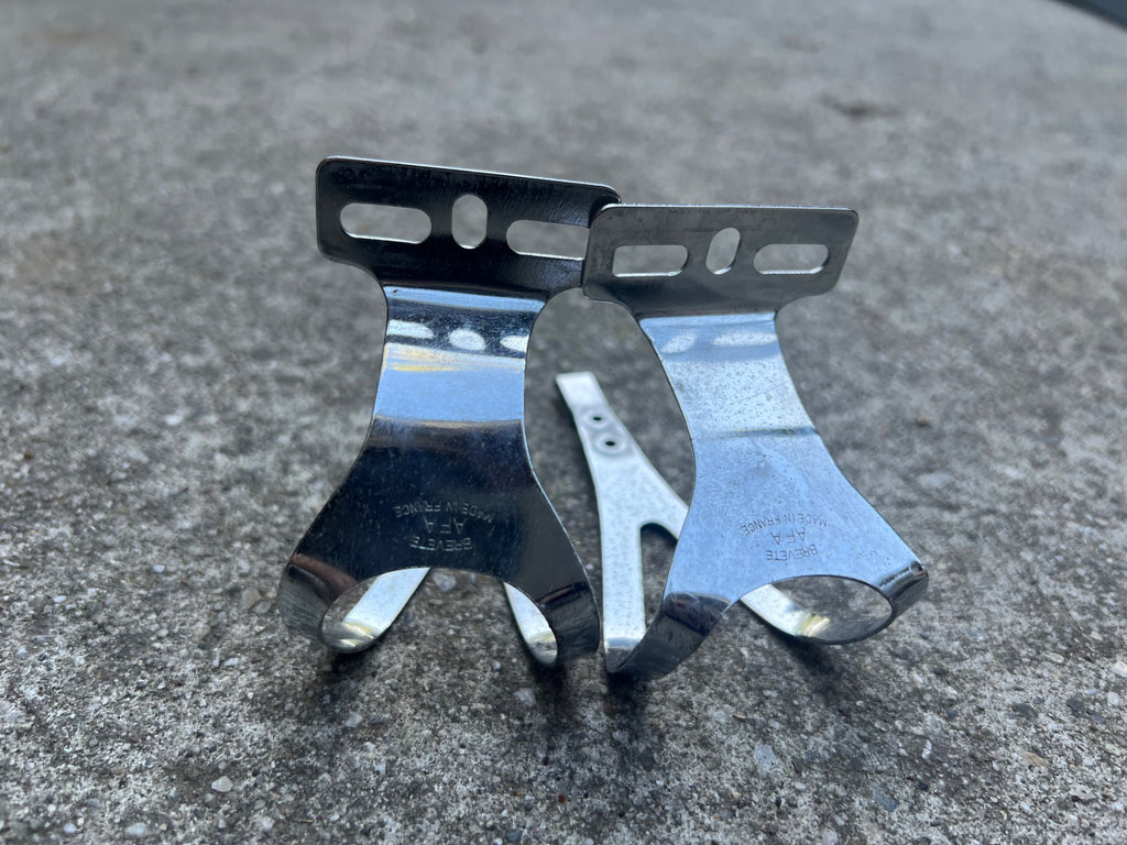 Used Christophe Special Toe Clips Size Medium M Vintage Retro Eroica Chrome Touring-Bicycle Bin