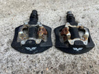 Used Forte Dual Sided Platform Clipless SPD Pedals Black Gravel MTB Road Bike-Bicycle Bin
