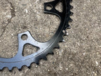 Used Sugino Bionic 38/48T 110 BCD Oval Chainring Set Steel Black Vintage MTB ATB-Bicycle Bin