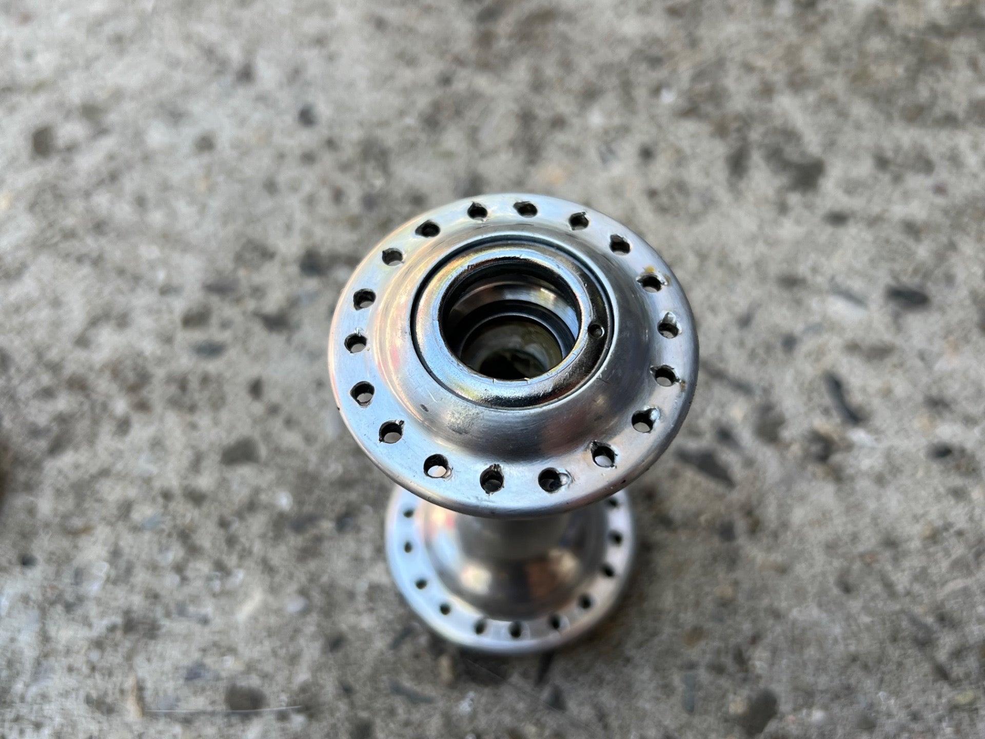NO AXLE Campagnolo Record Front Hub 36H Hole Vintage Road Bike Silver Aluminum  - Image 3