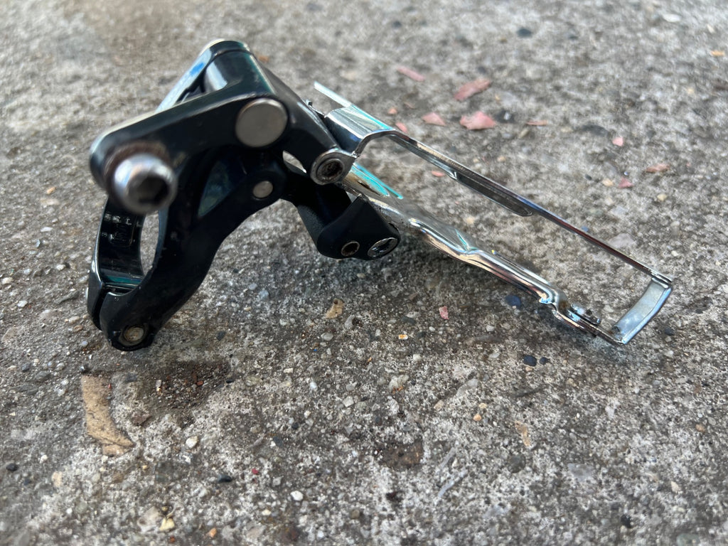 Used Shimano Deore LX FD-M566 31.8 Bottom Pull Front Derailleur Vintage MTB Black-Bicycle Bin