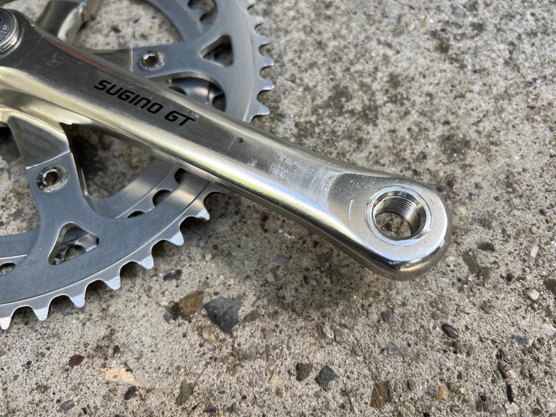 Sugino GT 165mm 42/52T Crankset Vintage Road Bike Silver Touring Double Retro - Image 11
