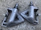 Used Shimano 600 PD-6400 Toe Clip Pedals Vintage Road Bike Retro Chrome Silver-Bicycle Bin