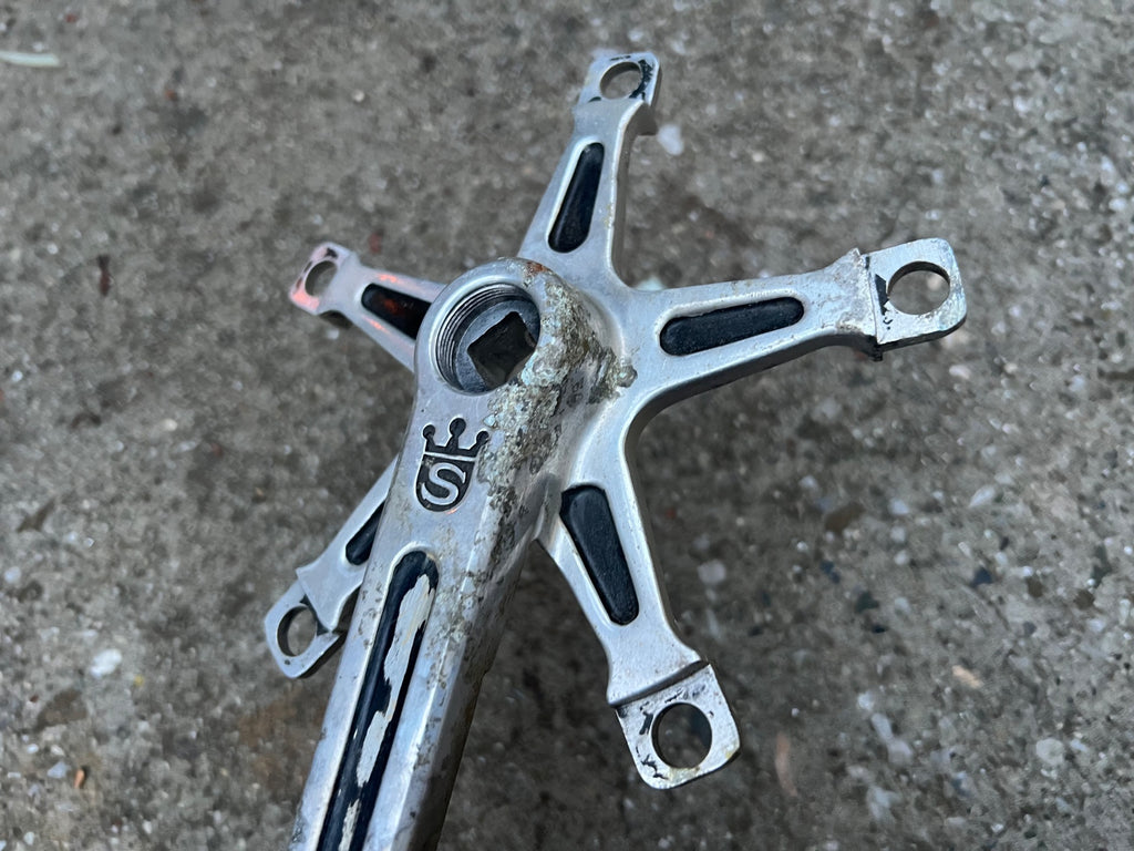 Sugino Mighty 171mm 144 BCD Drive Side Right Crank Arm Silver Black Vintage Road - Image 3