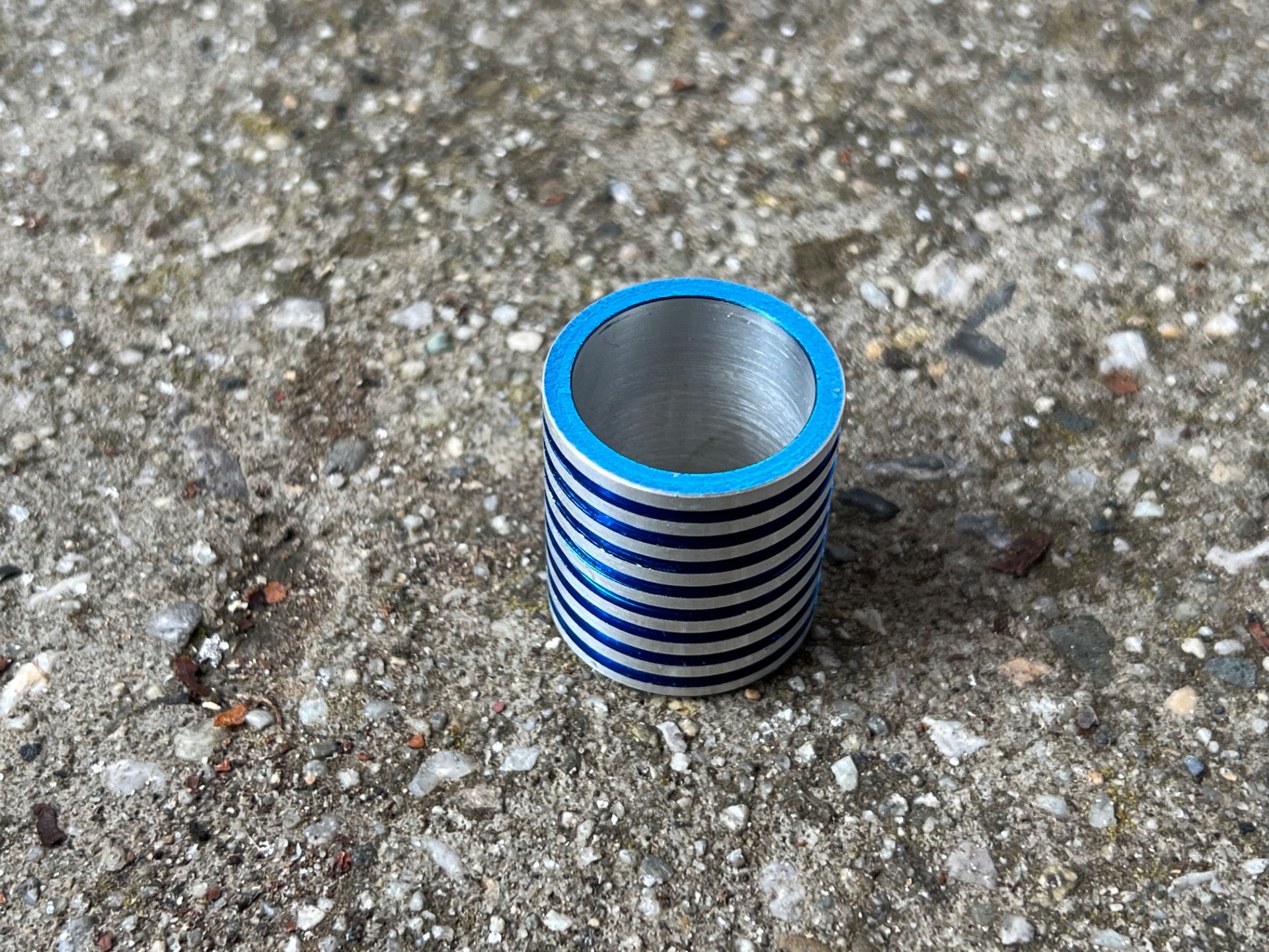 NOS 21.1mm 29mm Height BMX Stem Stiffener Flex Fighter Blue Silver Vintage - Image 3