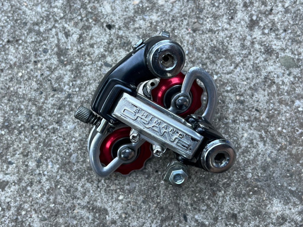 Used Shimano Crane Rear Derailleur Short Cage 5 Speed Black Vintage Road Bullseye-Bicycle Bin