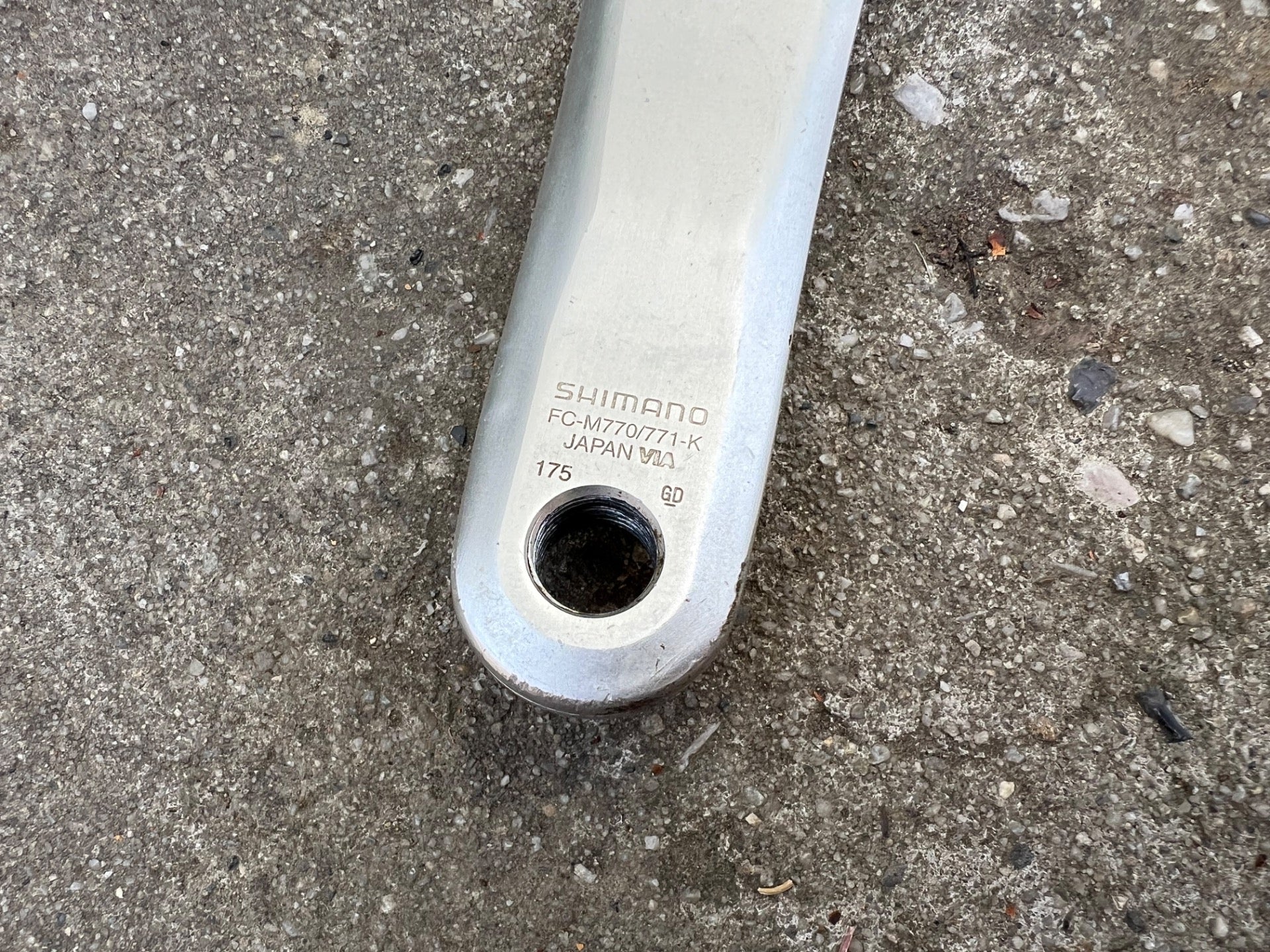 Shimano Deore XT 175mm FC-M770/771-K Non Drive Side Left Crank Arm MTB Silver  - Image 3