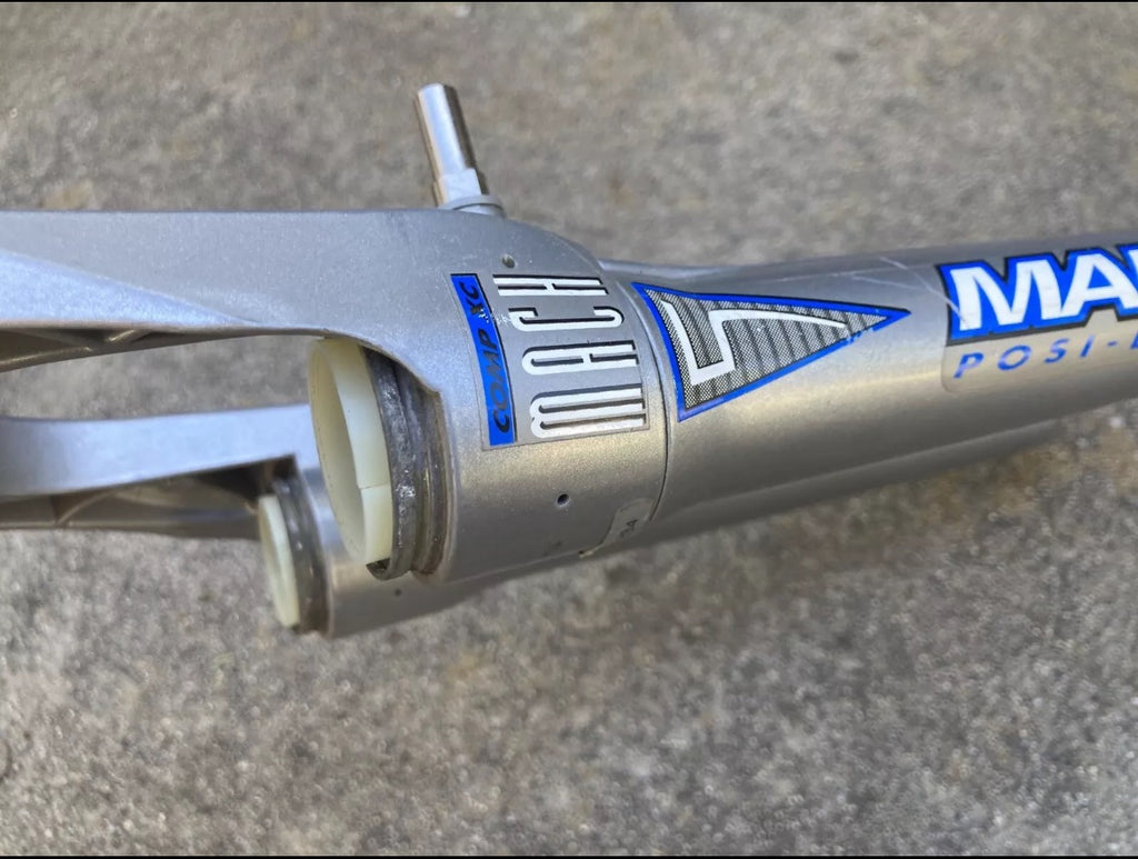 Used Manitou Mach 5 Comp XC Fork Lowers Silver Gray 26” Vintage MTB 28.6mm Bushings-Bicycle Bin
