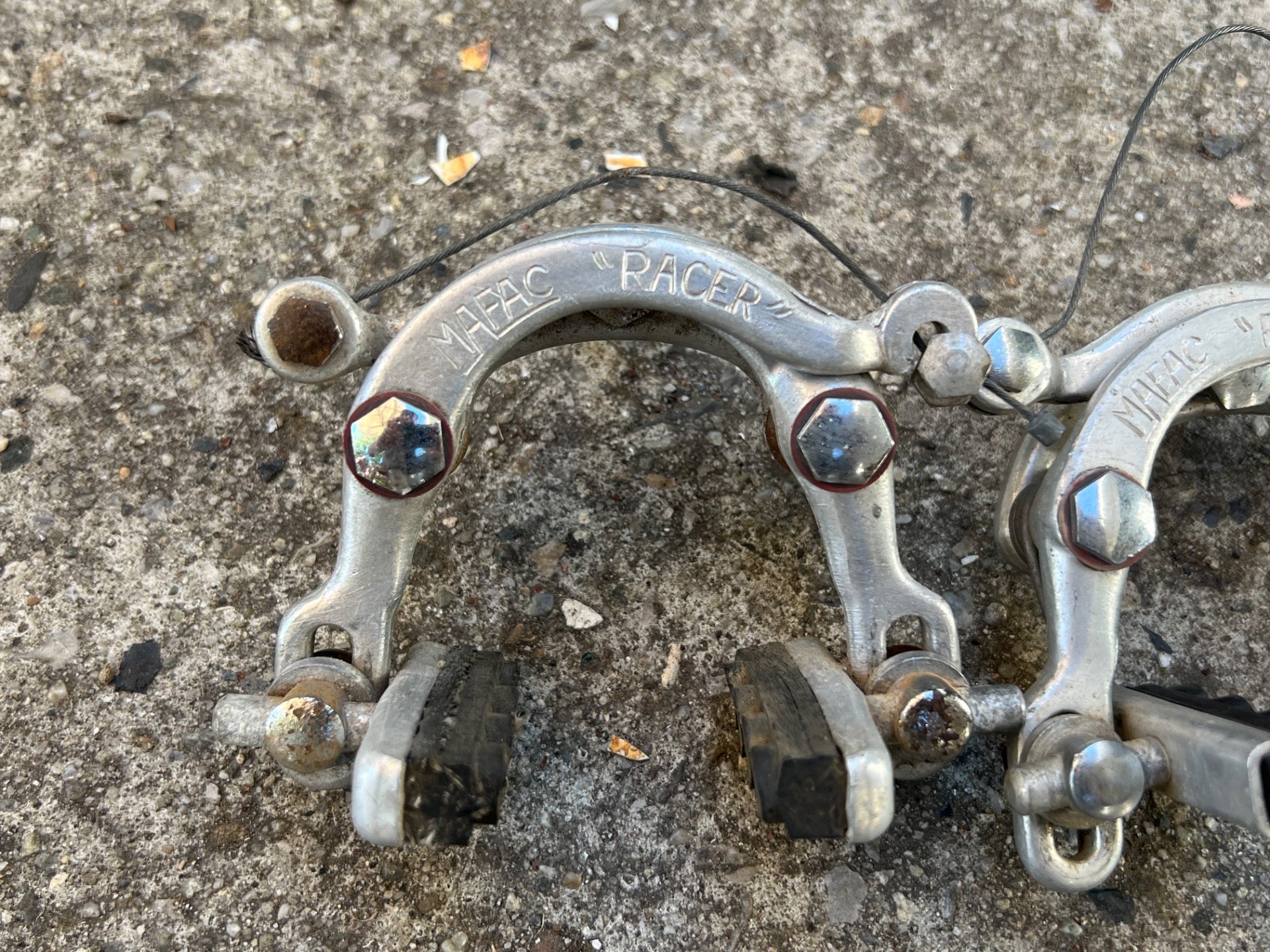 Mafac Racer Centerpull Brakes Vintage Brake Set Road Touring Bike Silver Gray  - Image 3