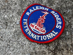 Used Raleigh Riders International Vintage Patch 3” Diameter Blue Red Retro Road Bike-Bicycle Bin