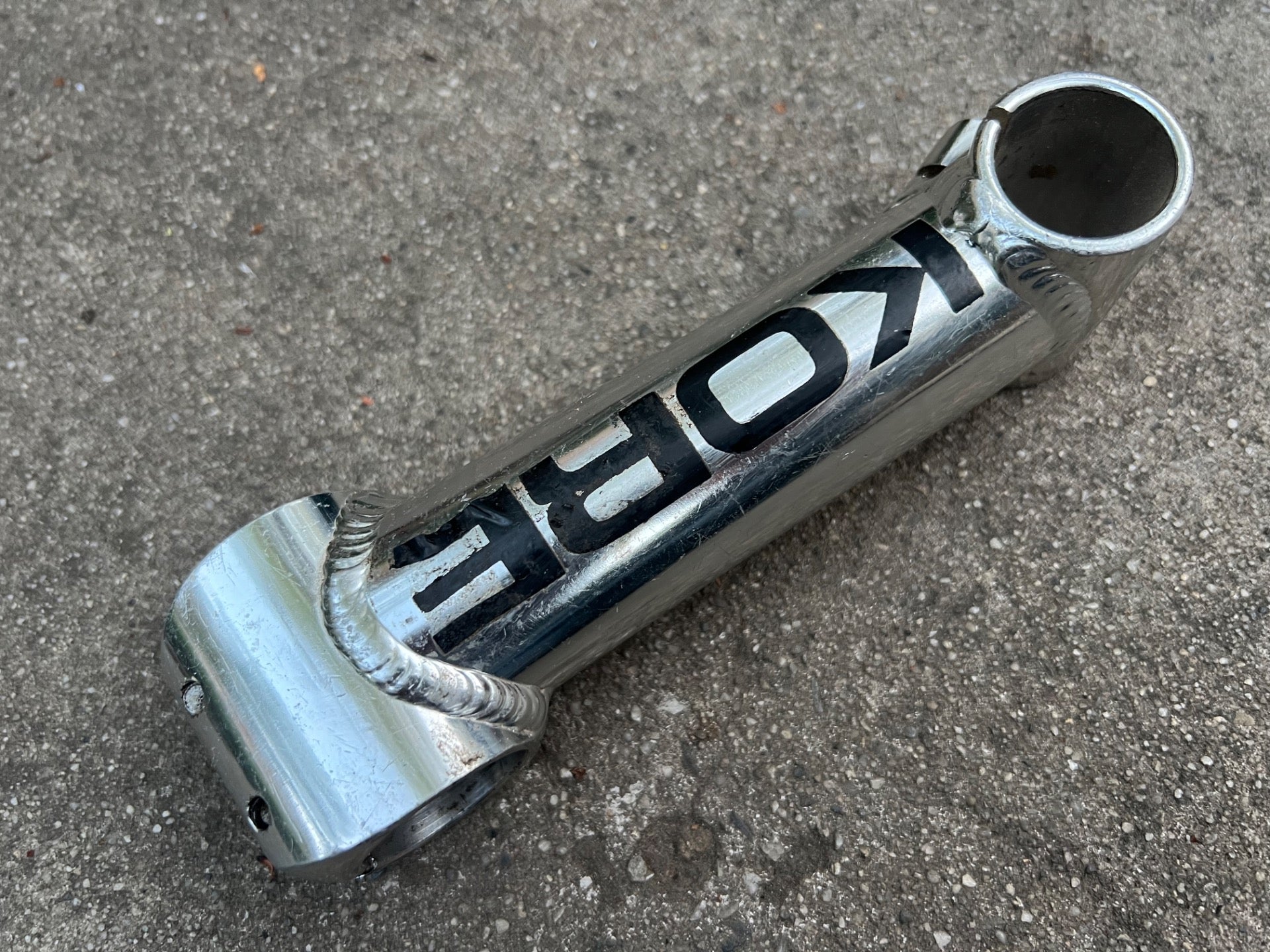 KORE 25.4x135mm 1 1/8” Threadless Stem Vintage Retro Mountain Bike Silver 5 Deg - Image 3