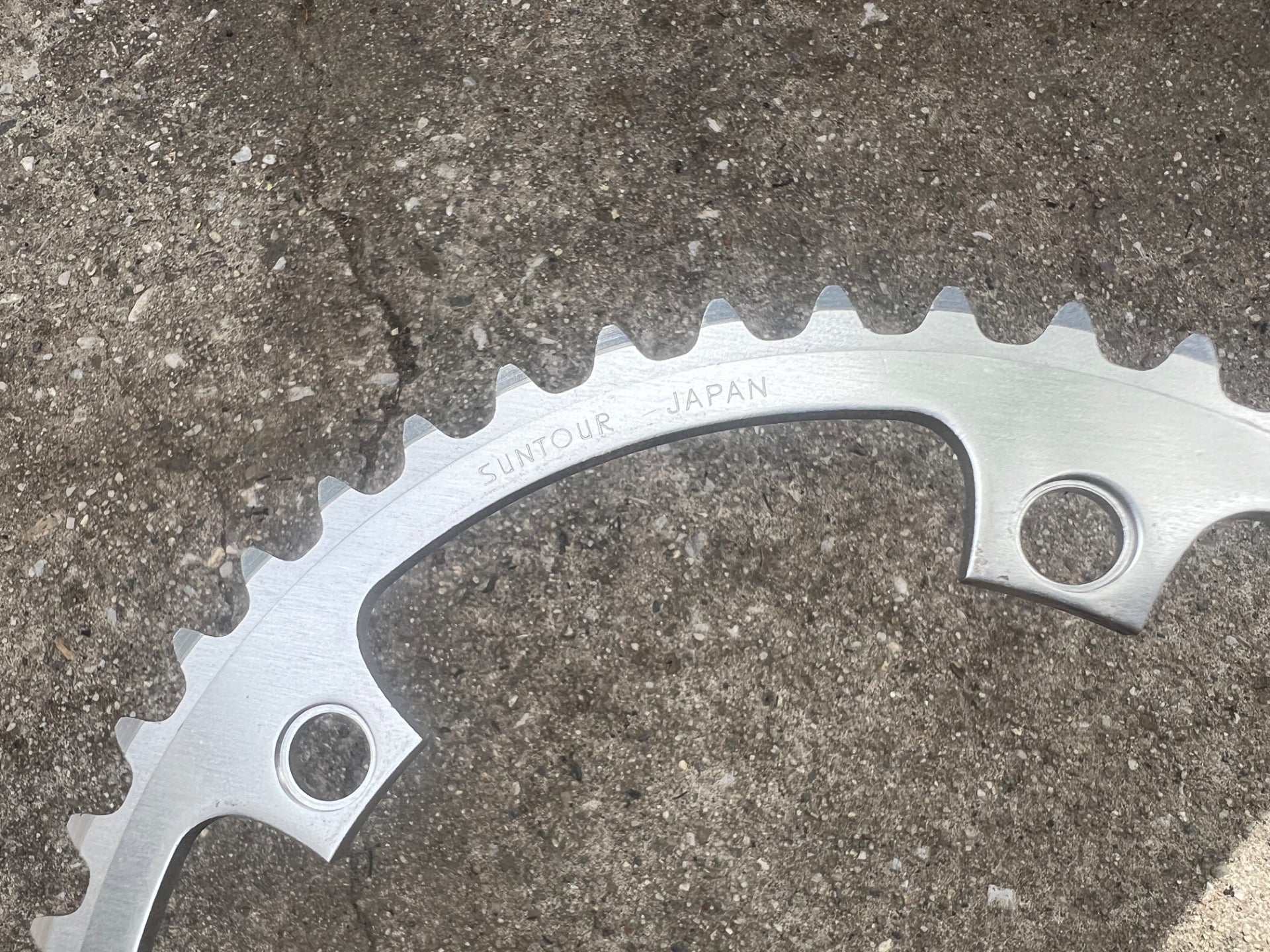 NOS Suntour Superbe 144BCD 47T Chainring Vintage Road Track Silver Big Aluminum  - Image 3
