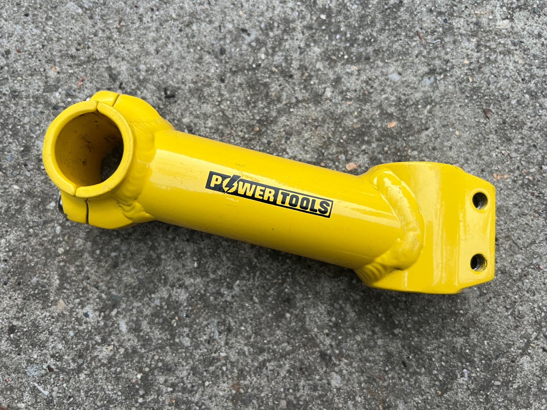 Power Tools Stem 1 1/8” 25.4x115mm Yellow Vintage Retro Mountain Bike Gravel  - Image 3