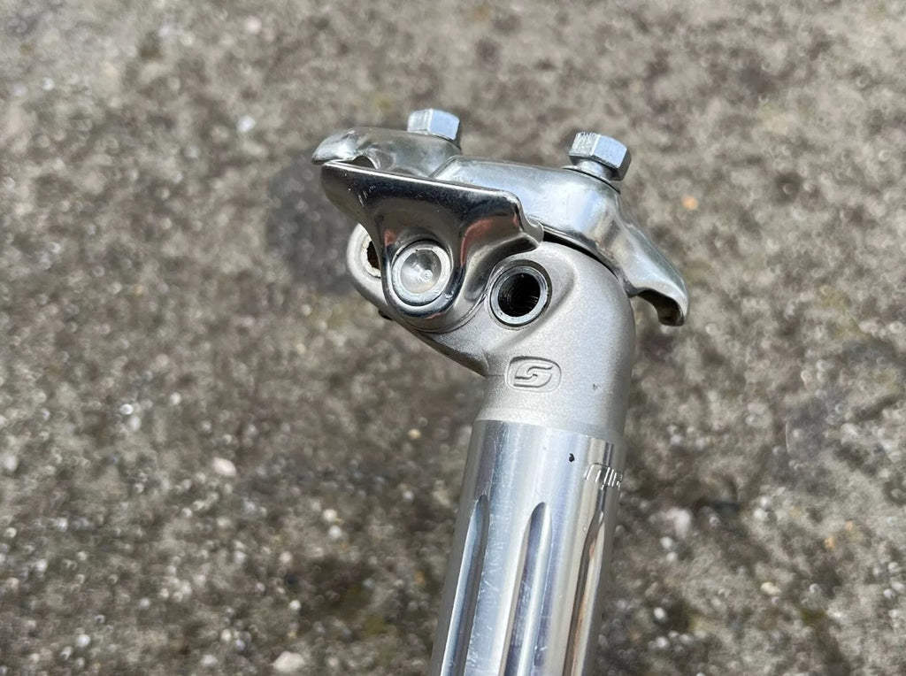 Sugino Mighty Seatpost 26.6x205mm Vintage Road Bike Fluted Silver Retro Aluminum - Image 3