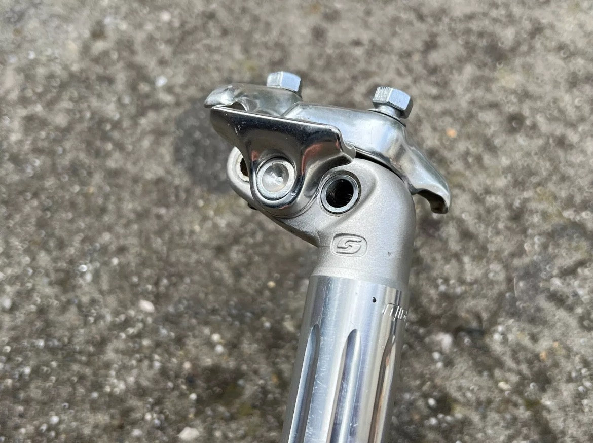Sugino Mighty Seatpost 26.6x205mm Vintage Road Bike Fluted Silver Retro Aluminum - Image 3