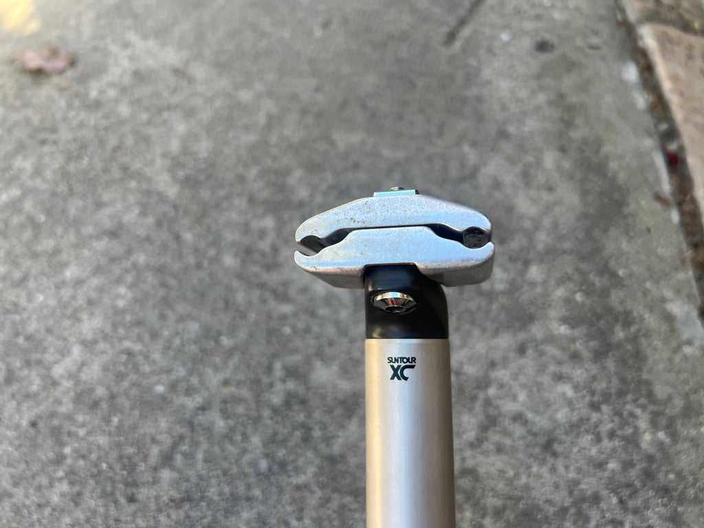 Suntour XC 26.6x255mm Seatpost Vintage MTB Silver Gray Aluminum